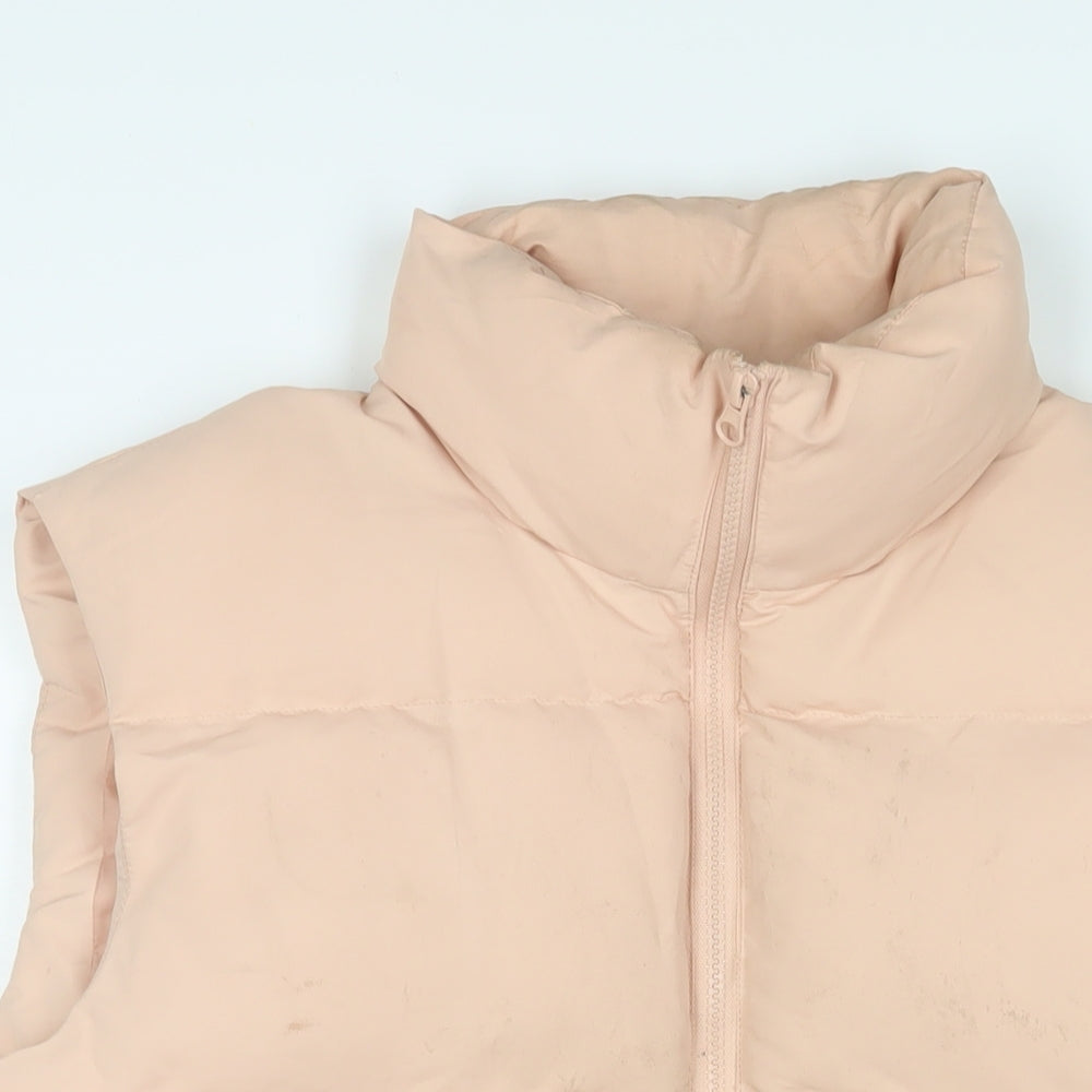 Missguided Womens Pink Gilet Jacket Size 10 Zip