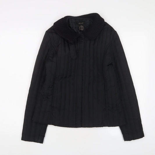Eivissa Womens Black Quilted Jacket Size M Snap