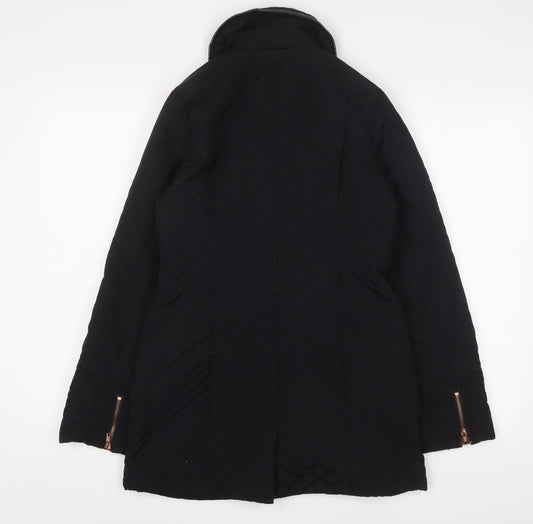 NEXT Womens Black Quilted Jacket Size 8 Zip
