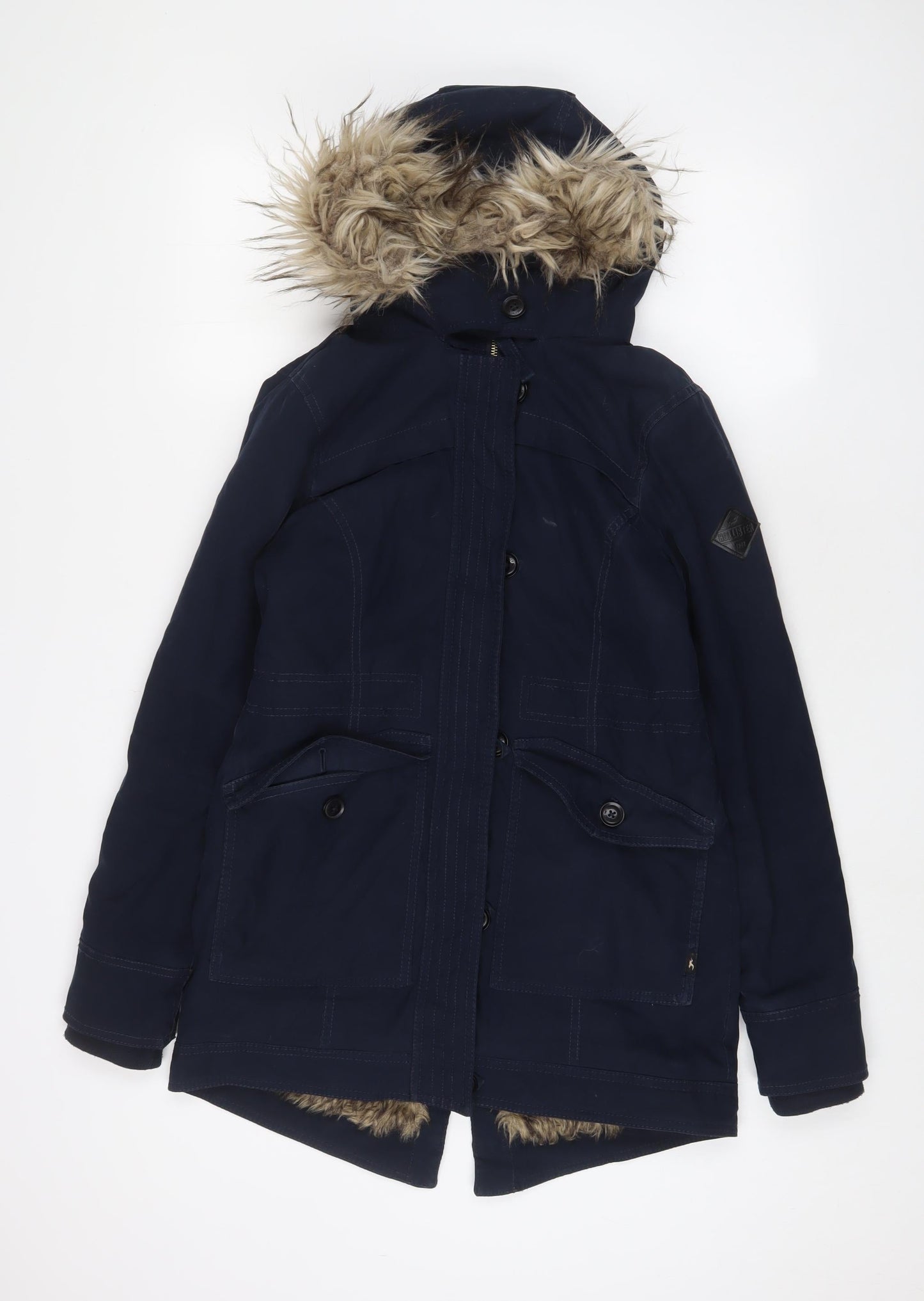 Hollister Womens Blue Parka Coat Size XS Zip