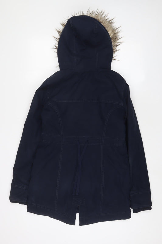 Hollister Womens Blue Parka Coat Size XS Zip
