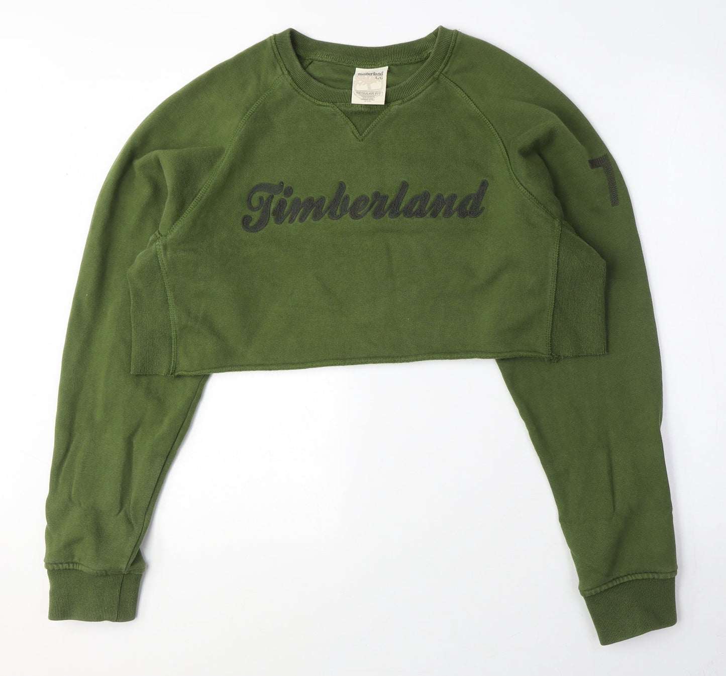 Timberland Women’s Green Pullover Logo Sweatshirt, Size L