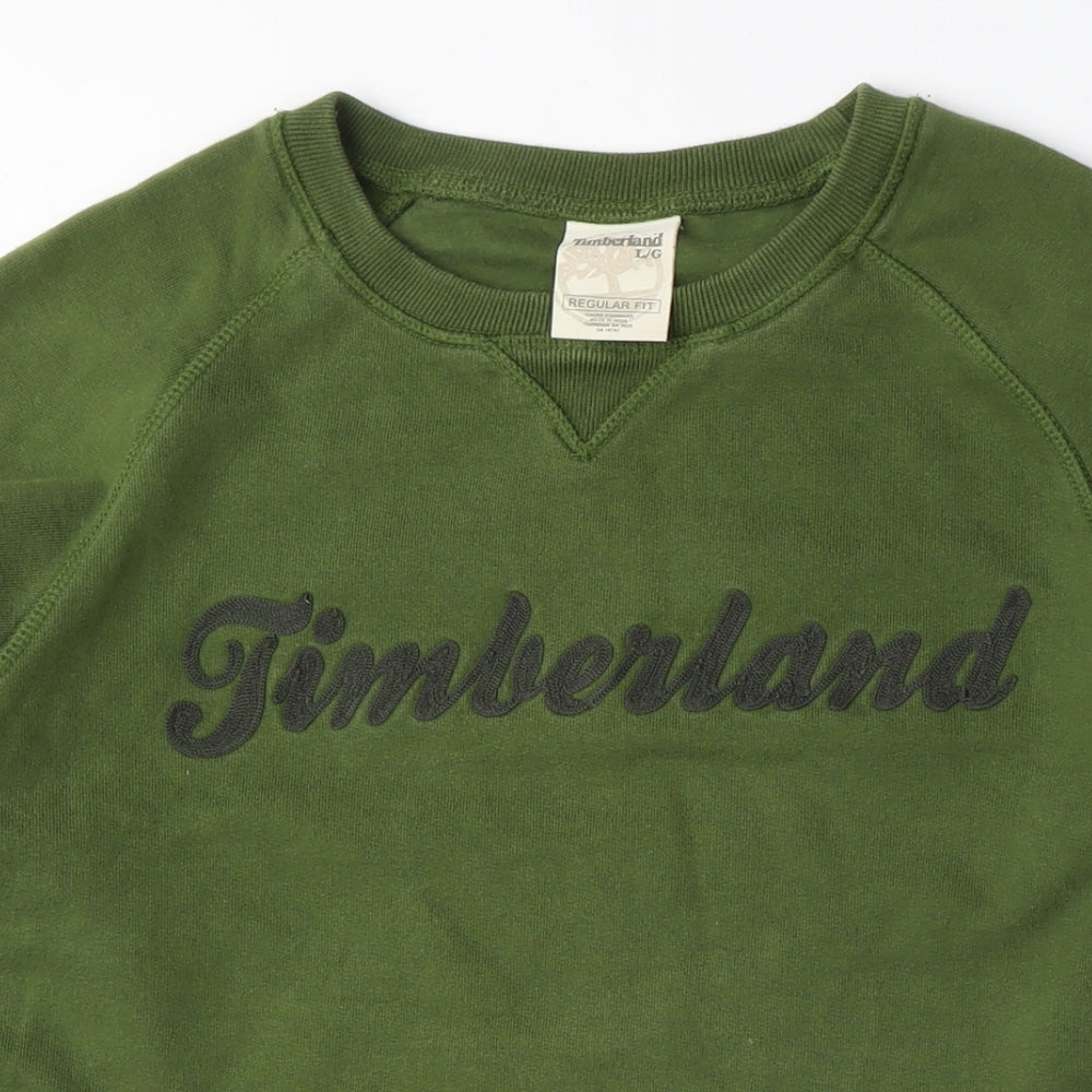 Timberland Women’s Green Pullover Logo Sweatshirt, Size L