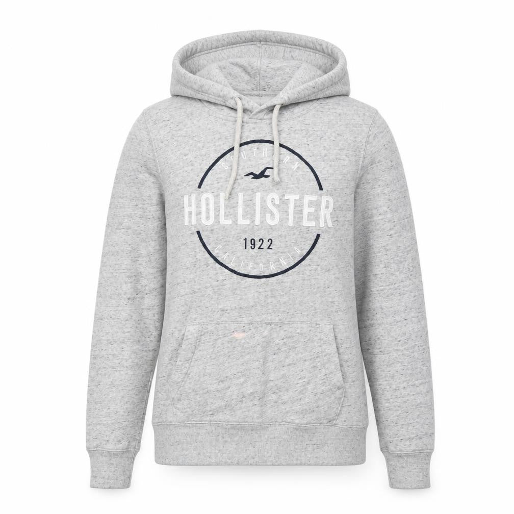 Unisex Adults UK L Regular Hollister Grey Pullover Hoodie