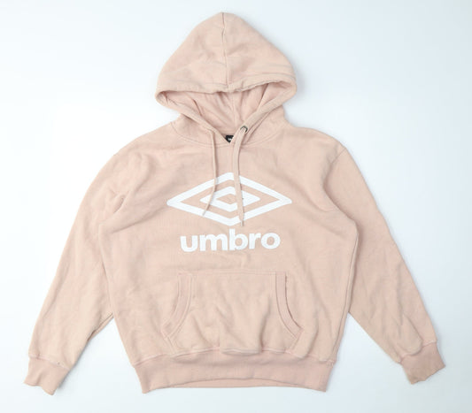 Umbro Women's Pink Pullover Hoodie, Size M, Sports Casual Look