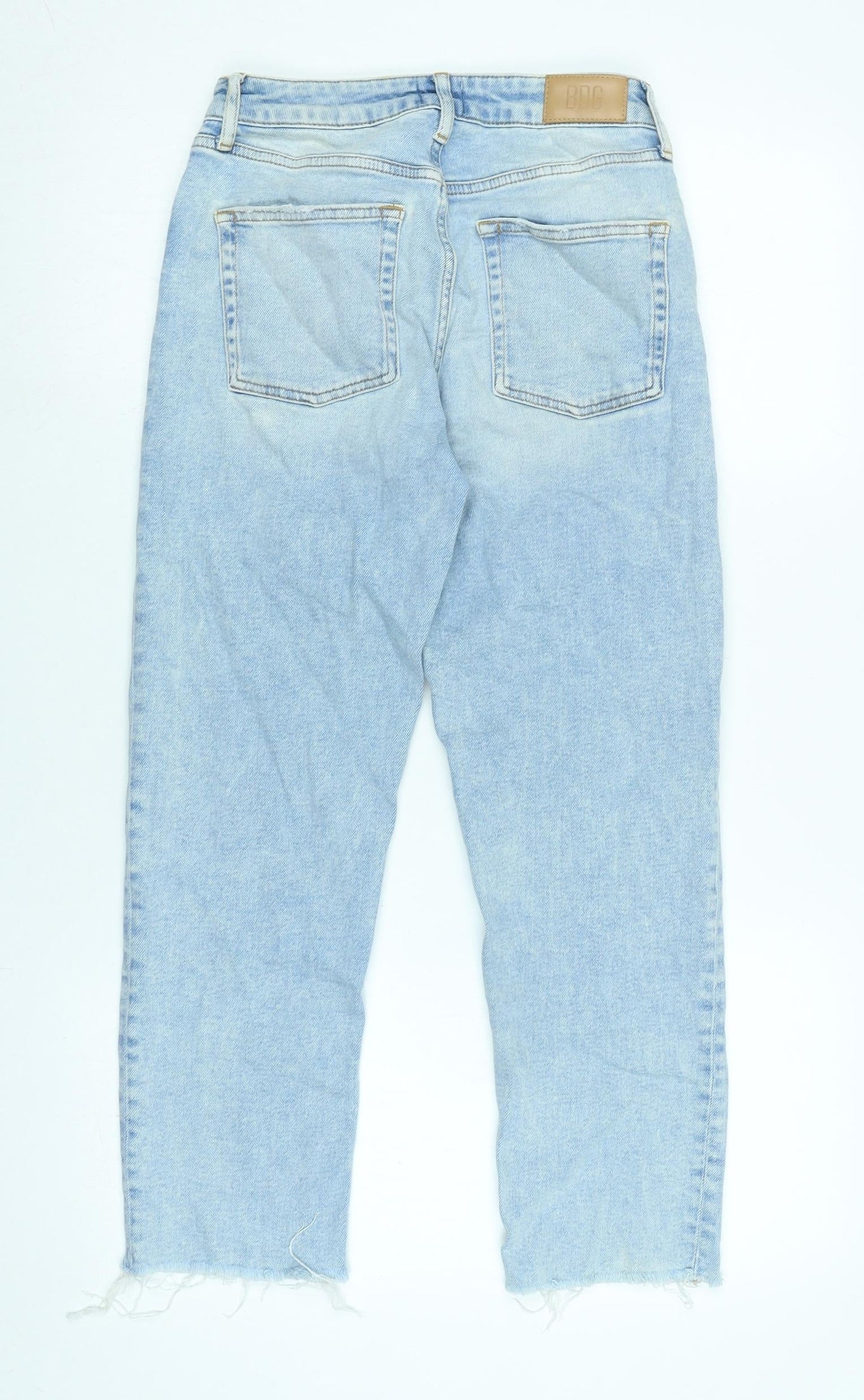 BDG Womens Blue Cotton Straight Jeans Size 27 in L25 in Regular Zip - Raw Hem -logo