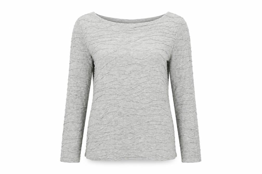 Phase Eight Womens Grey Viscose Jersey T-Shirt Size 10 Boat Neck