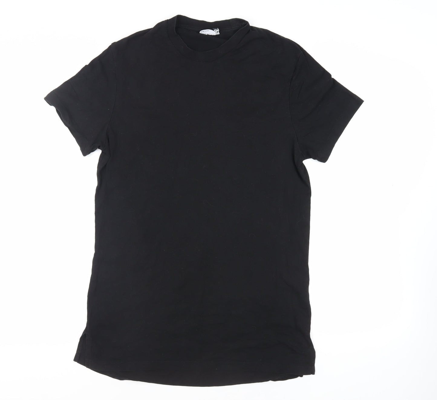 ASOS Womens Black Cotton Basic T-Shirt Size L Crew Neck