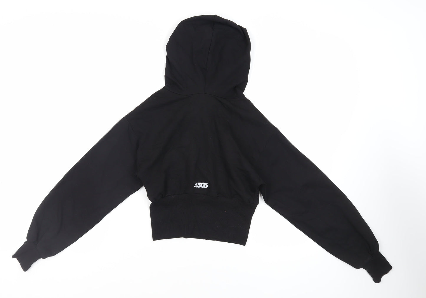 ASOS Womens Black Cotton Pullover Hoodie Size 8 Pullover - Cut Out Detail