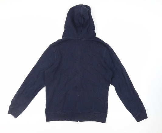 Marks and Spencer Womens Blue Cotton Full Zip Hoodie Size 8 Zip - Pockets
