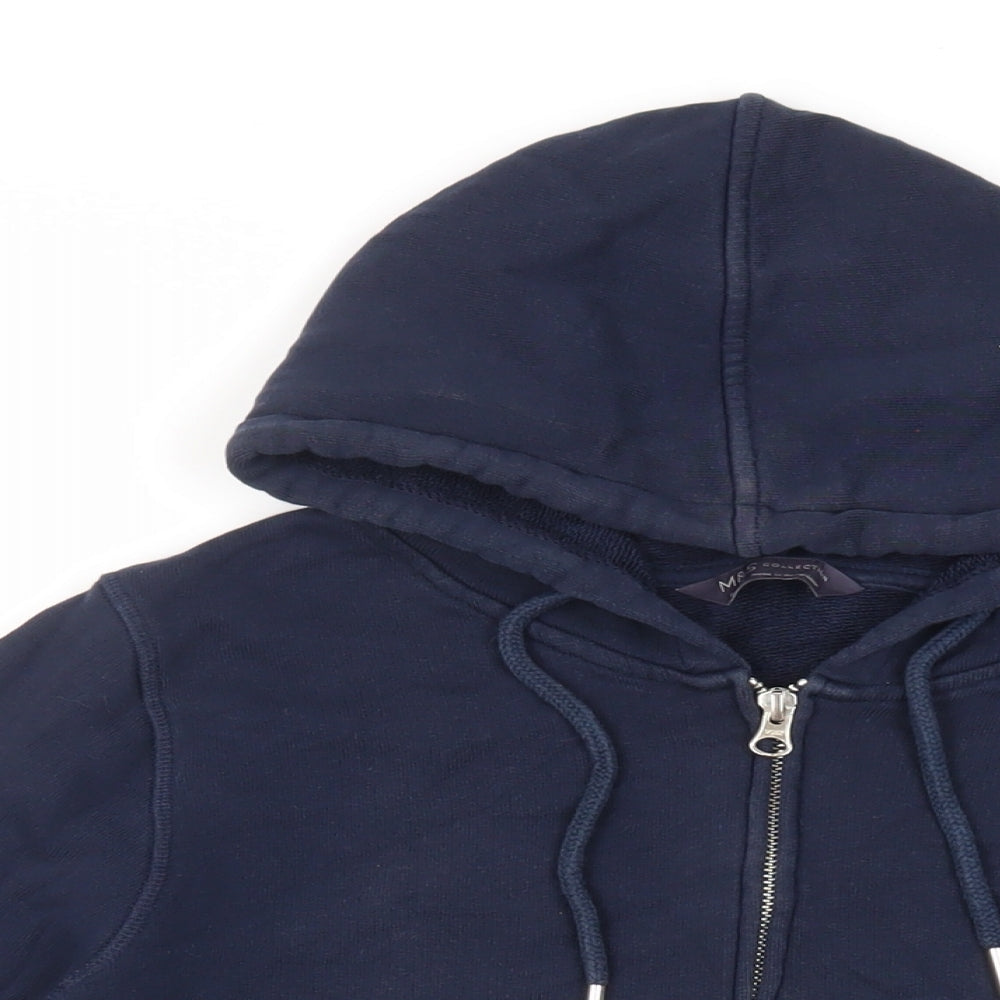 Marks and Spencer Womens Blue Cotton Full Zip Hoodie Size 8 Zip - Pockets
