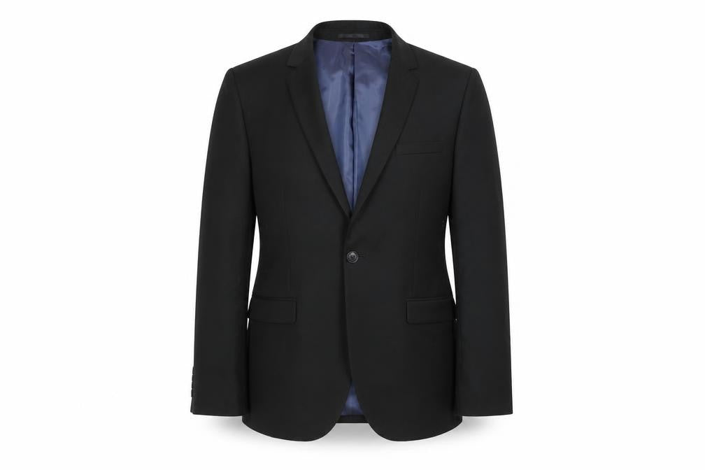 Topman Mens Black Polyester Jacket Suit Jacket Size 40 Regular