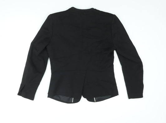 H&M Womens Black Jacket Blazer Size 14 Hook & Eye
