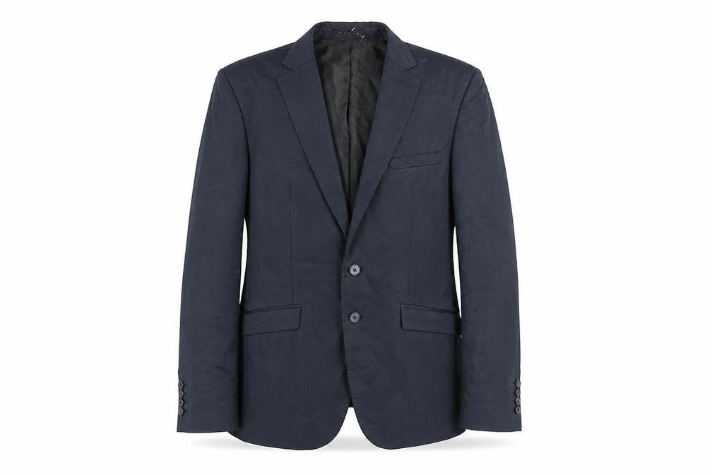 Zara Mens Blue Cotton Jacket Suit Jacket Size 38 Regular