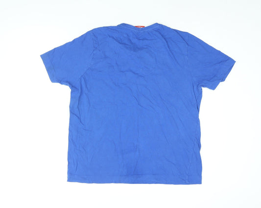 Slazenger Mens Blue Cotton T-Shirt Size L Round Neck