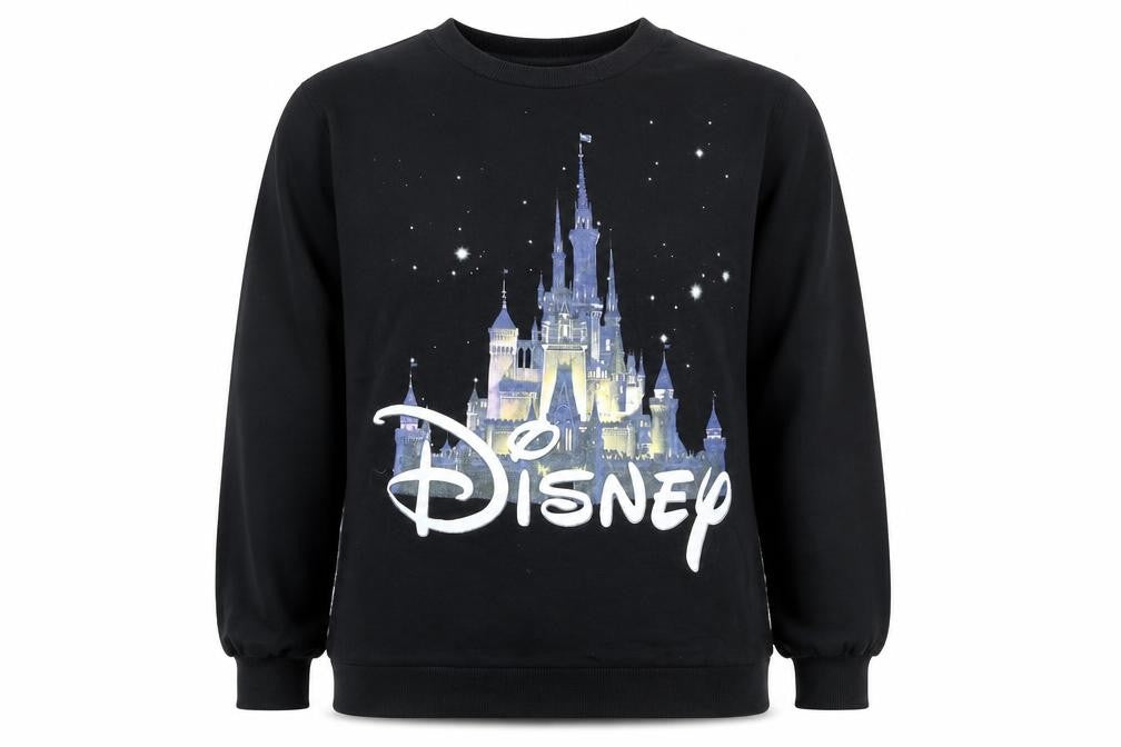 Womens UK 10 Regular Disney Black Pullover Sweatshirt
