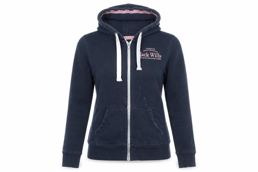 Womens UK 6 Regular Jack Wills Blue Full Zip Hoodie