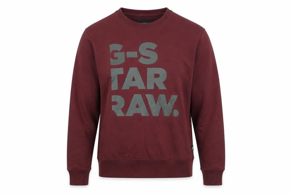 G-Star RAW Mens Red Cotton Pullover Sweatshirt Size M