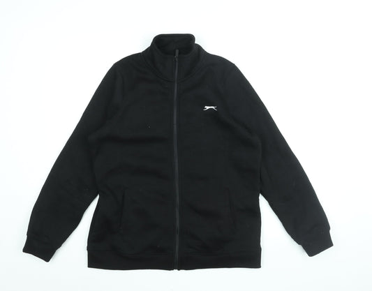 Slazenger Womens Black Cotton Full Zip Sweatshirt Size 14 Zip