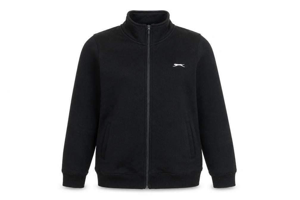 Womens UK 14 Regular Slazenger Black Full Zip Sweatshirt