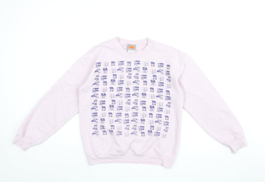 Supersuperficial Womens Pink Cotton Pullover Sweatshirt Size S Pullover - House Print