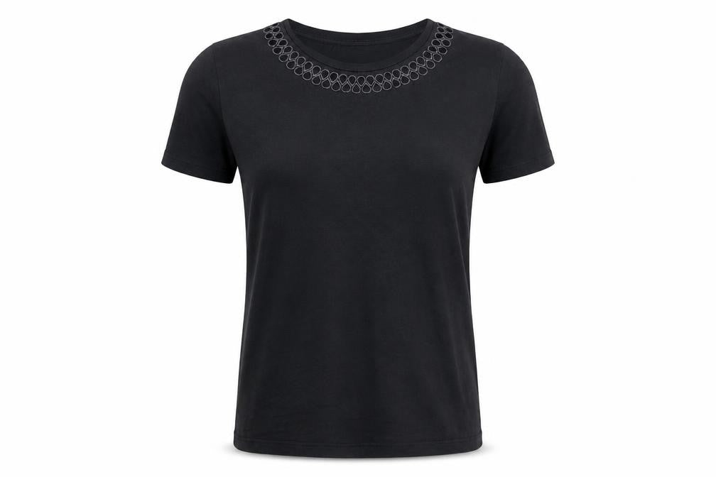 Womens UK Size 10 Jack Wills Black Cotton T-Shirt