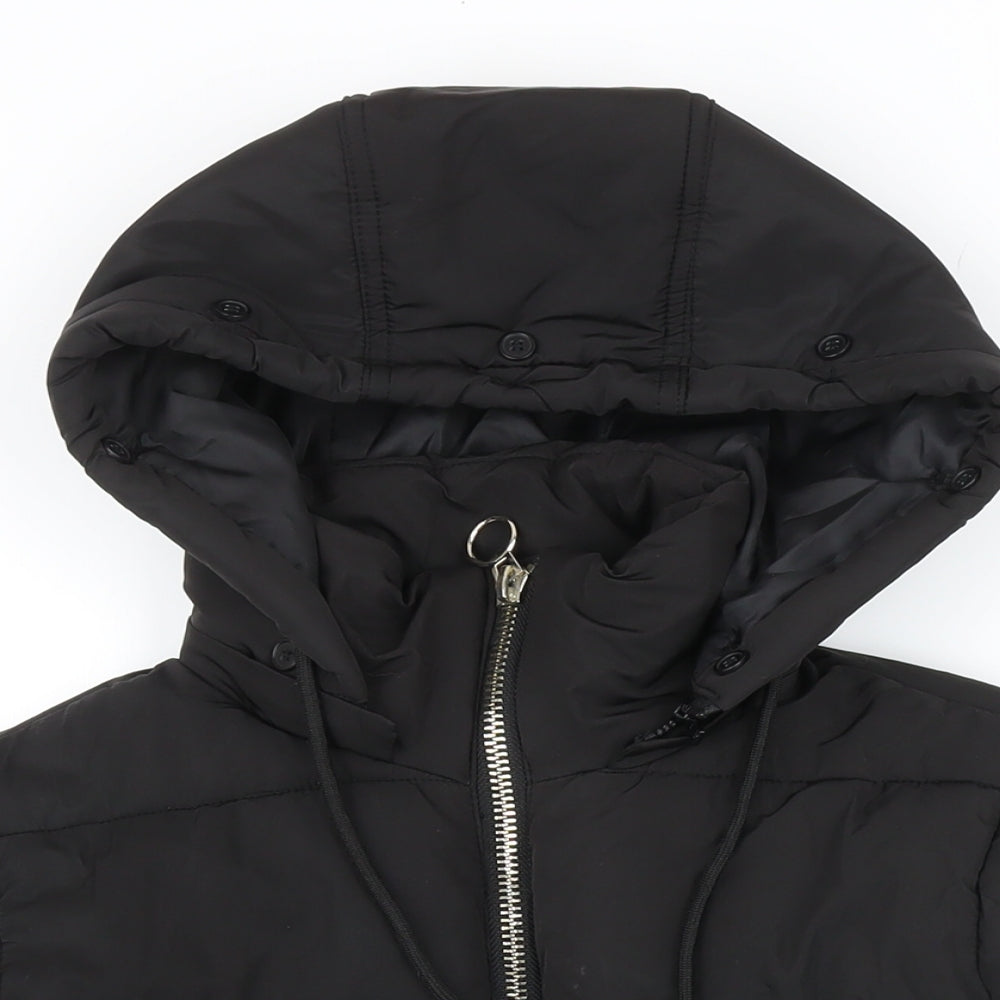 Topshop Womens Black Puffer Jacket Jacket Size 8 Zip