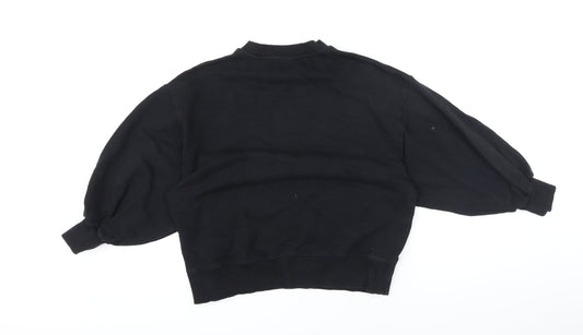 ASOS Womens Black Cotton Pullover Sweatshirt Size 4