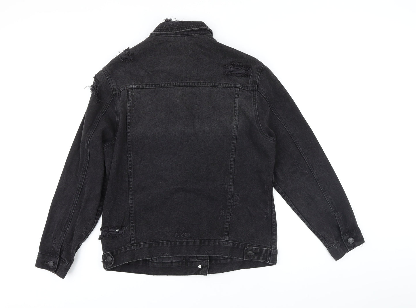 New Look Womens Black Jacket Size 8 Button - Distressed look