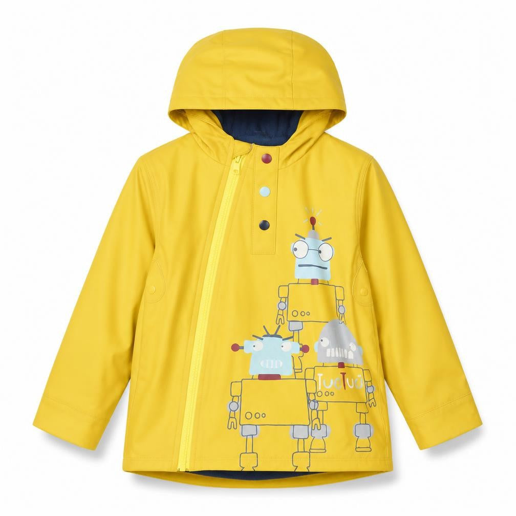 tuc tuc Boys Yellow Rain Coat Coat Size 5 Years Zip