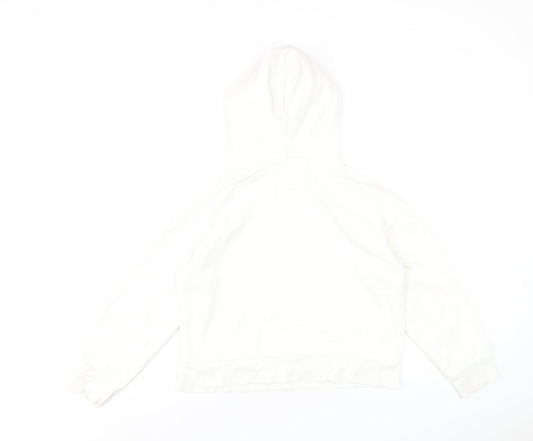 Gap Girls White Cotton Pullover Hoodie Size 10 Years Pullover