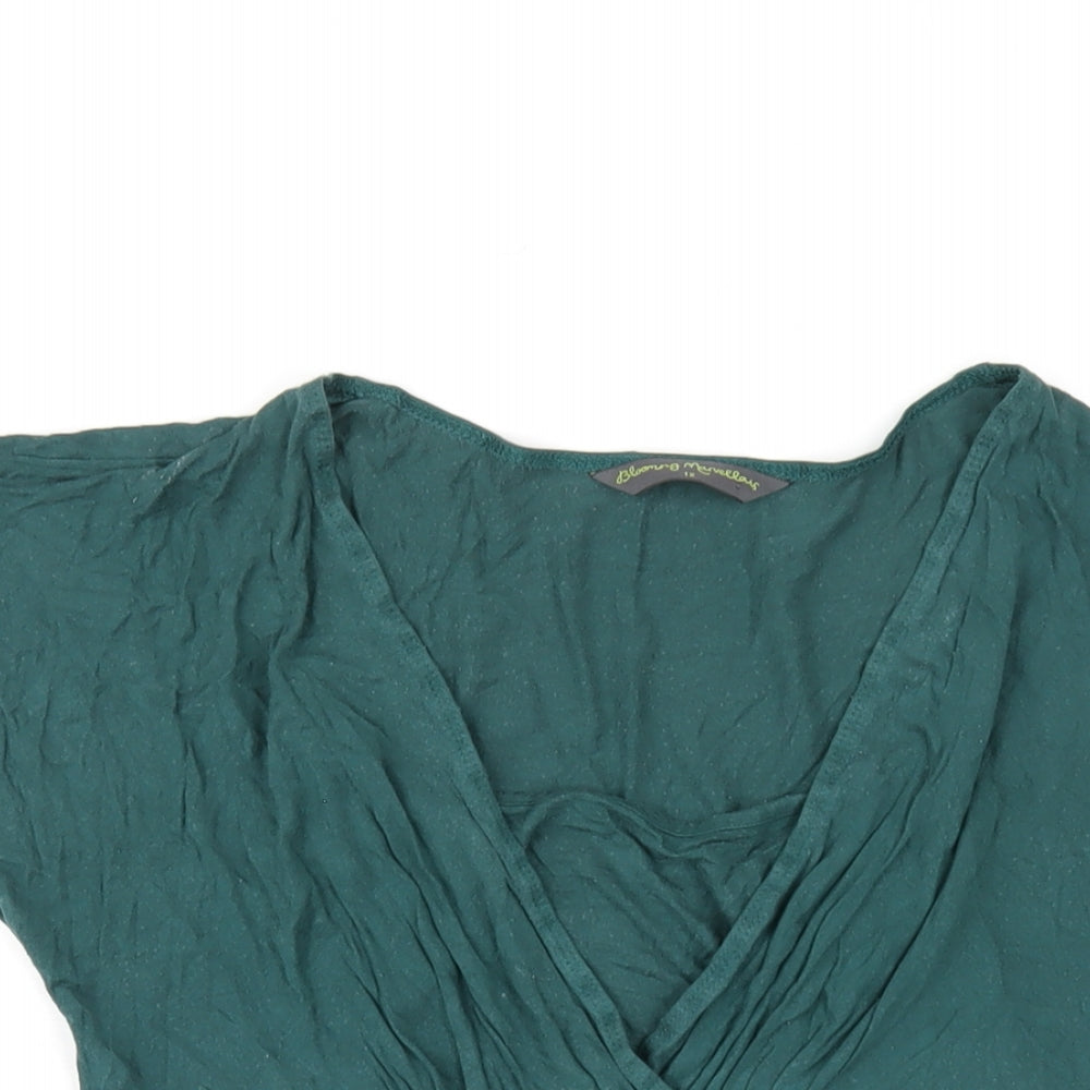 Blooming Marvellous Womens Green Viscose Basic T-Shirt Size 12 V-Neck