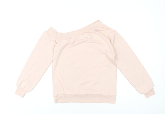 Lipsy Womens Pink Cotton Pullover Sweatshirt Size S Pullover