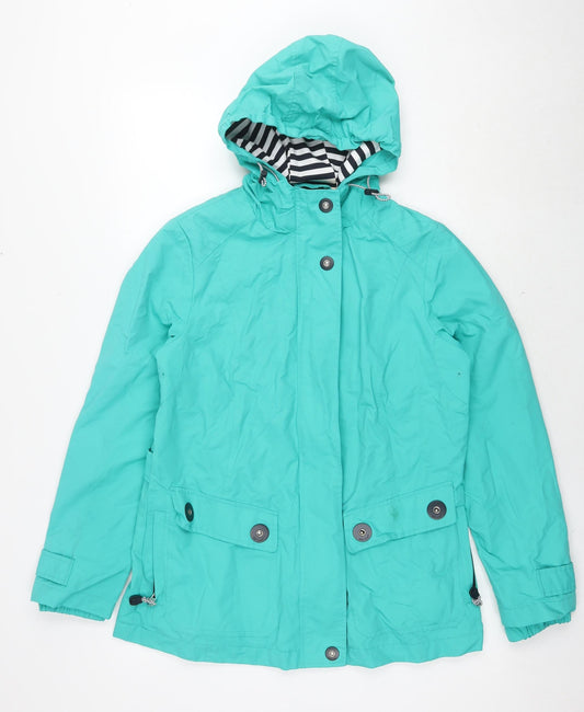 Marks and Spencer Womens Blue Rain Coat Jacket Size 10 Zip
