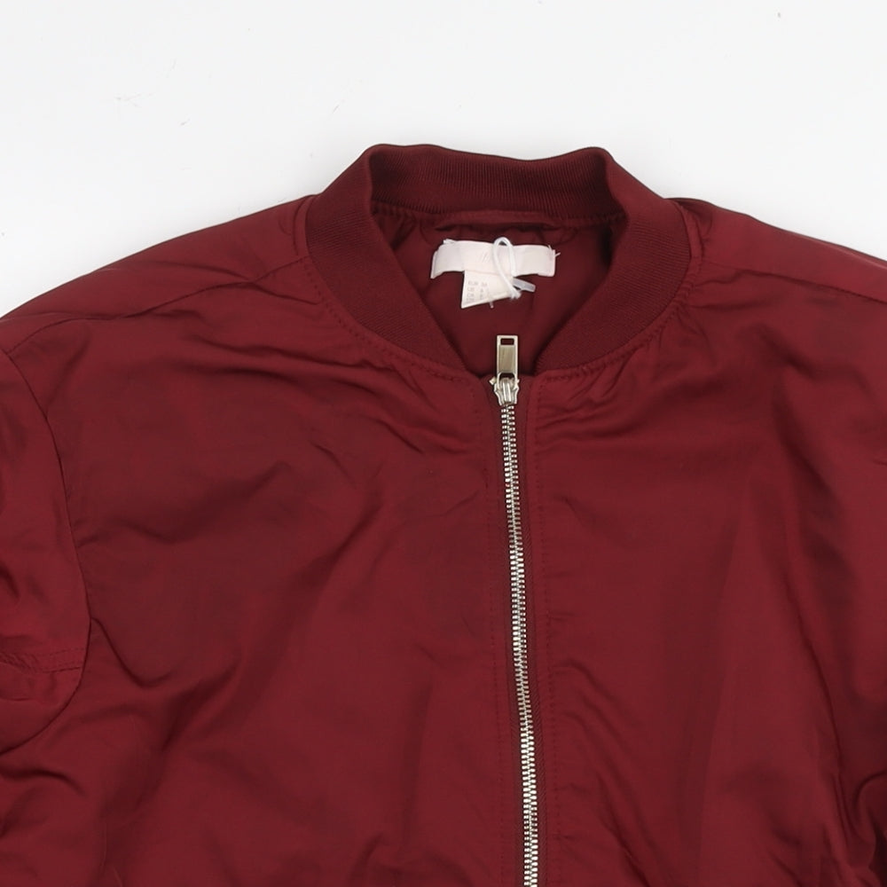 H&M Womens Red Jacket Size 8 Zip