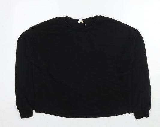 River Island Mens Black Cotton Pullover Sweatshirt Size S