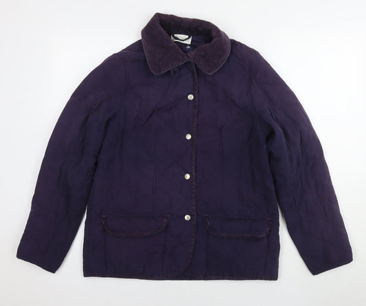 Jumper Womens Purple Quilted Jacket Size M Snap