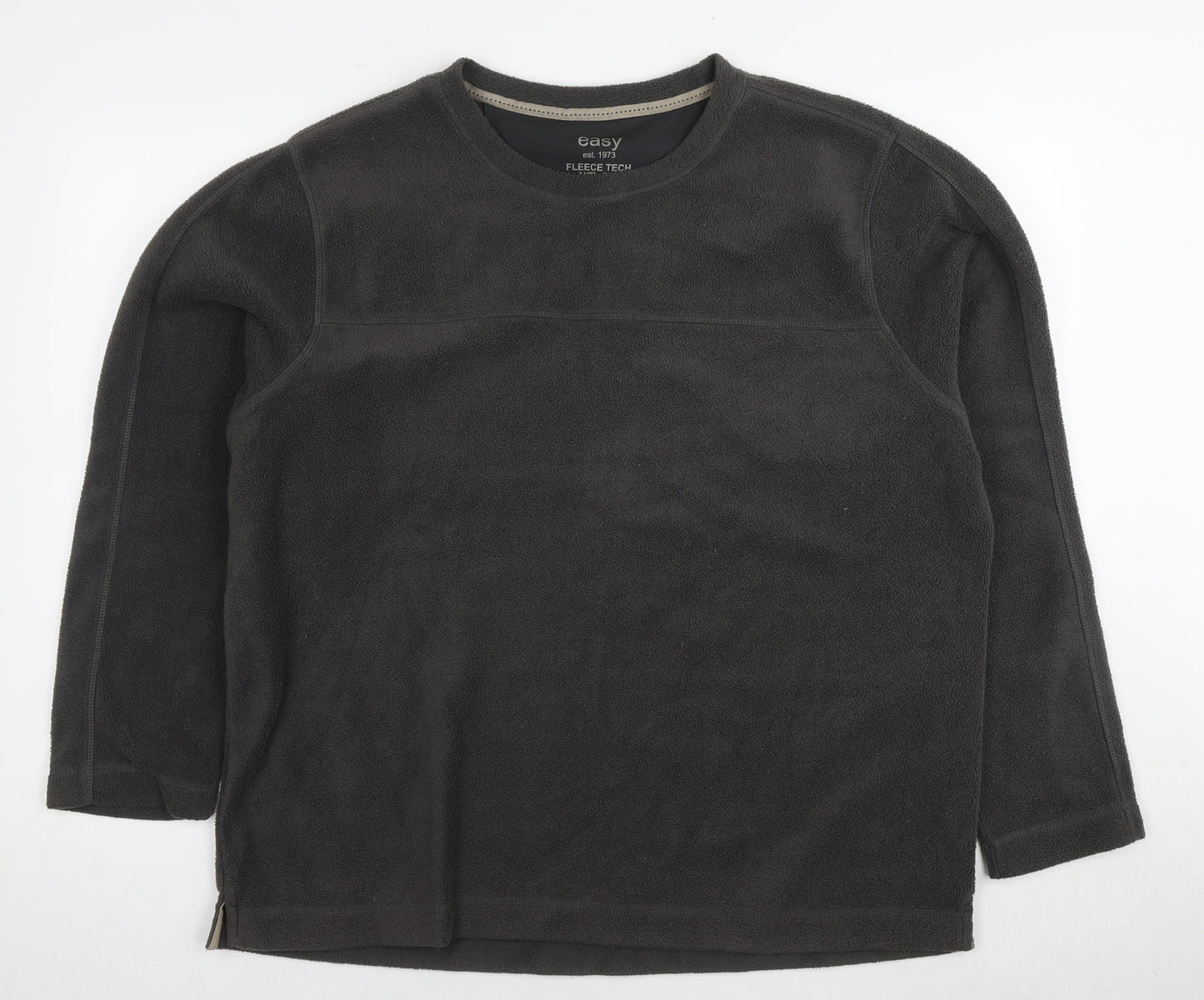 Easy Mens Grey Polyester Pullover Sweatshirt Size XL