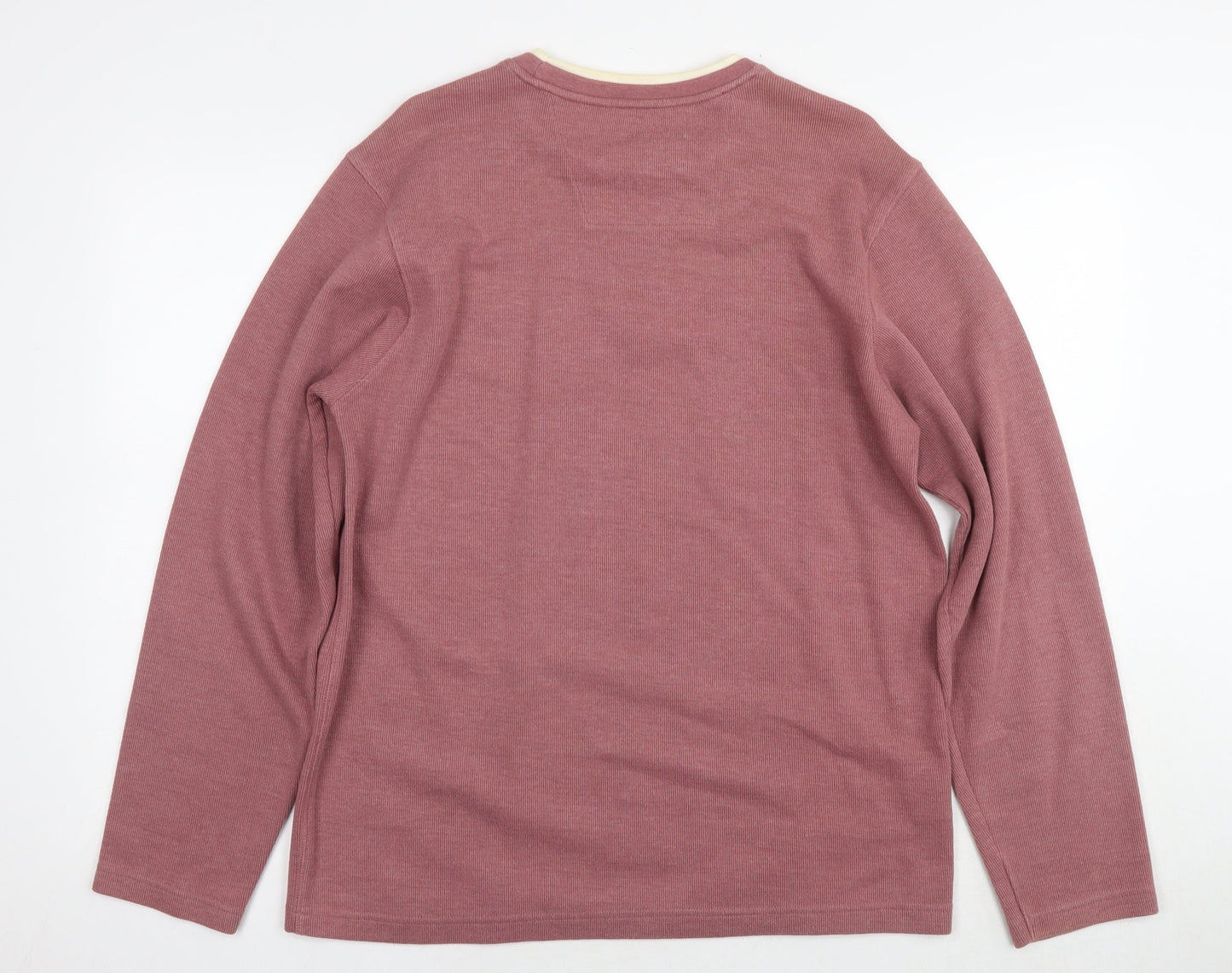 Easy Mens Pink Cotton Pullover Sweatshirt Size M