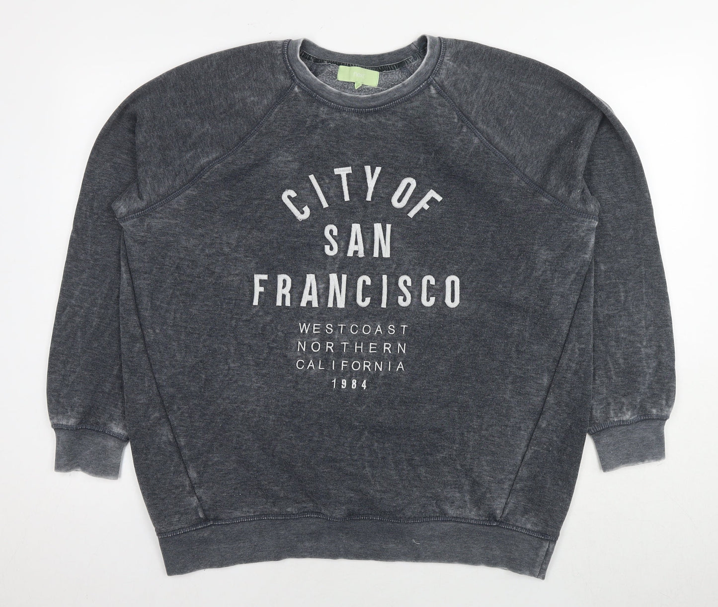 NEXT Mens Grey Cotton Pullover Sweatshirt Size L - City of San Franisco