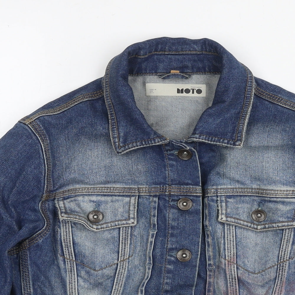 Topshop Womens Blue Jacket Size 12 Zip