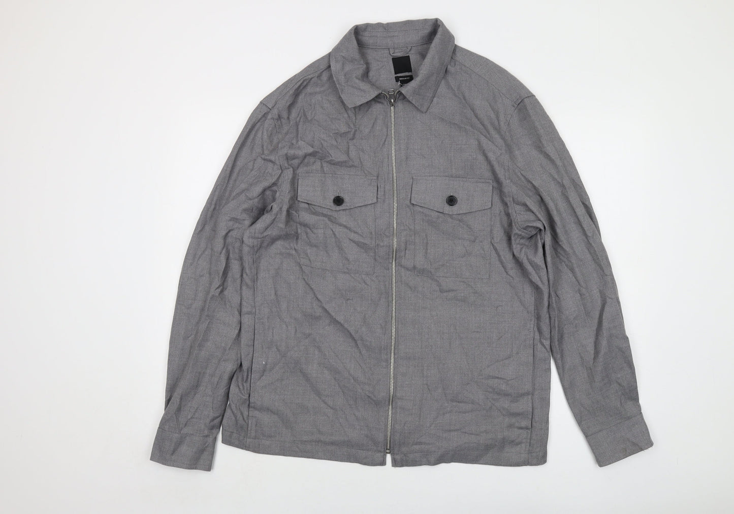 H&M Mens Grey Jacket Size L Zip
