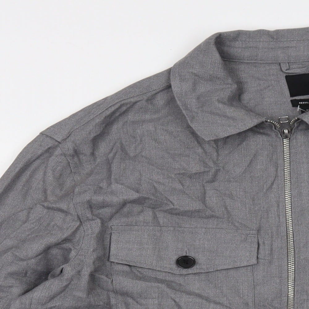 H&M Mens Grey Jacket Size L Zip