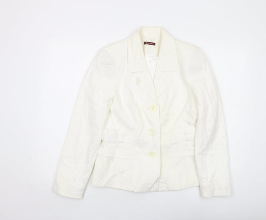 Savoir Womens Ivory Jacket Size 12 Button