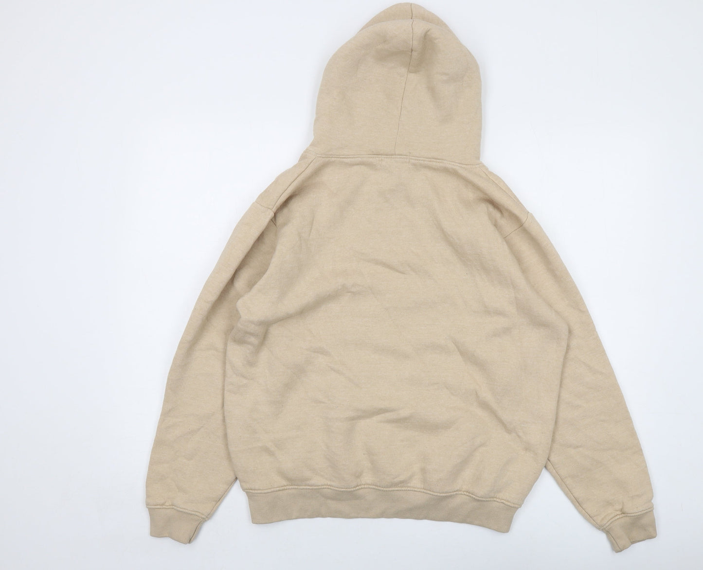 PRETTYLITTLETHING Womens Beige Cotton Pullover Hoodie Size M Pullover