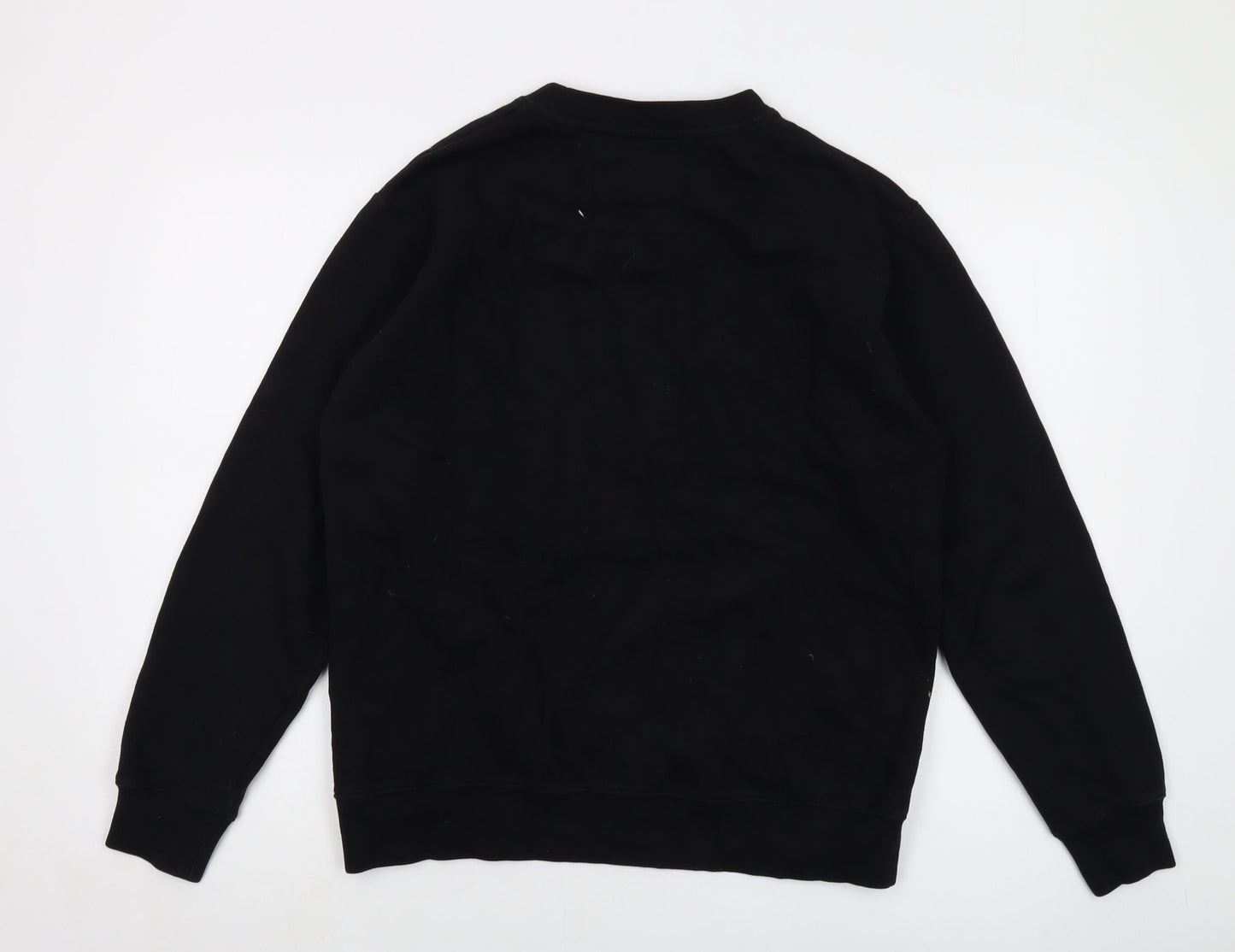 Pull&Bear Mens Black Cotton Pullover Sweatshirt Size S