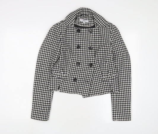 NEXT Womens White Herringbone Jacket Blazer Size 6 Button
