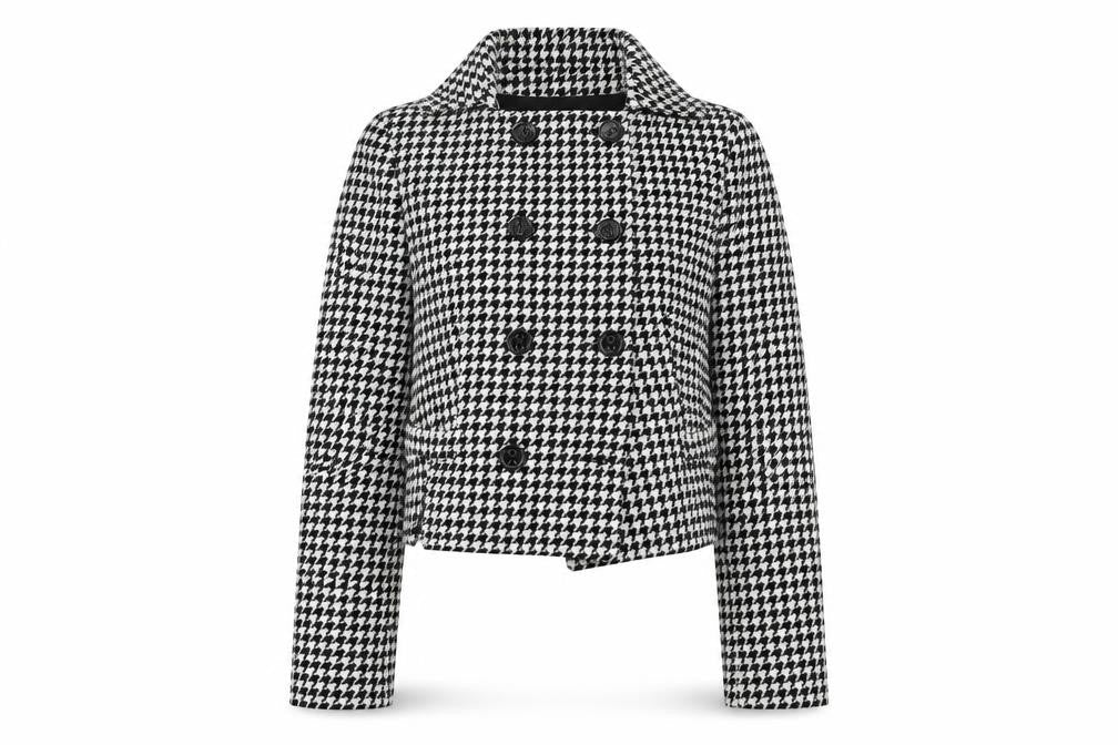 Next Womens White Herringbone Jacket Blazer Size 6 Button