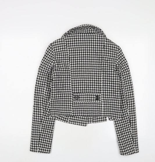 NEXT Womens White Herringbone Jacket Blazer Size 6 Button