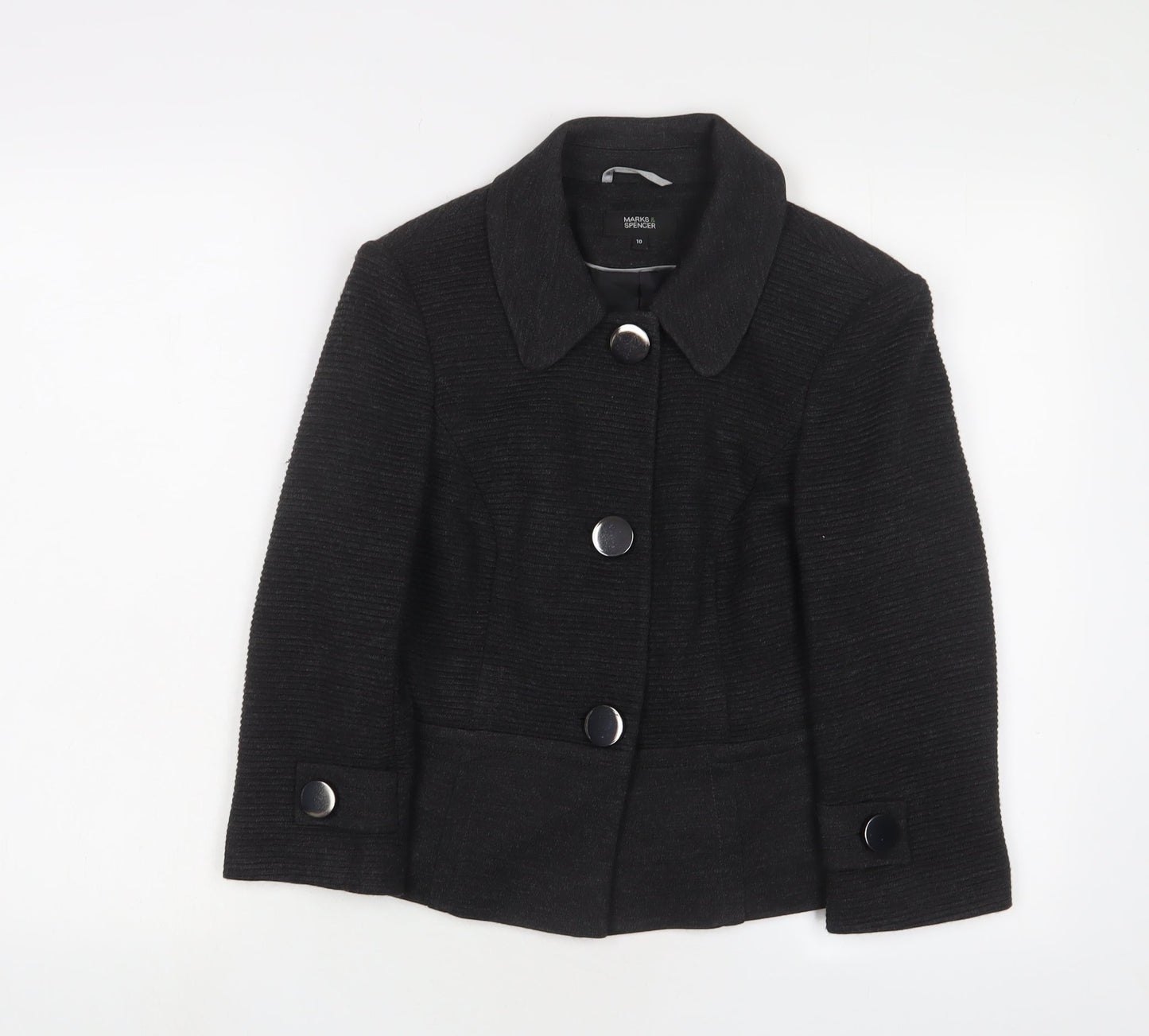 Marks and Spencer Womens Grey Jacket Size 10 Button